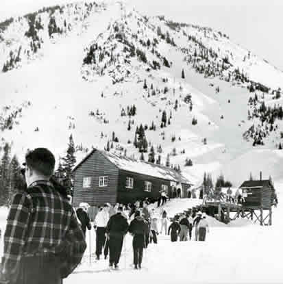 Base of Collins Chairlift at Alta, circa 1947